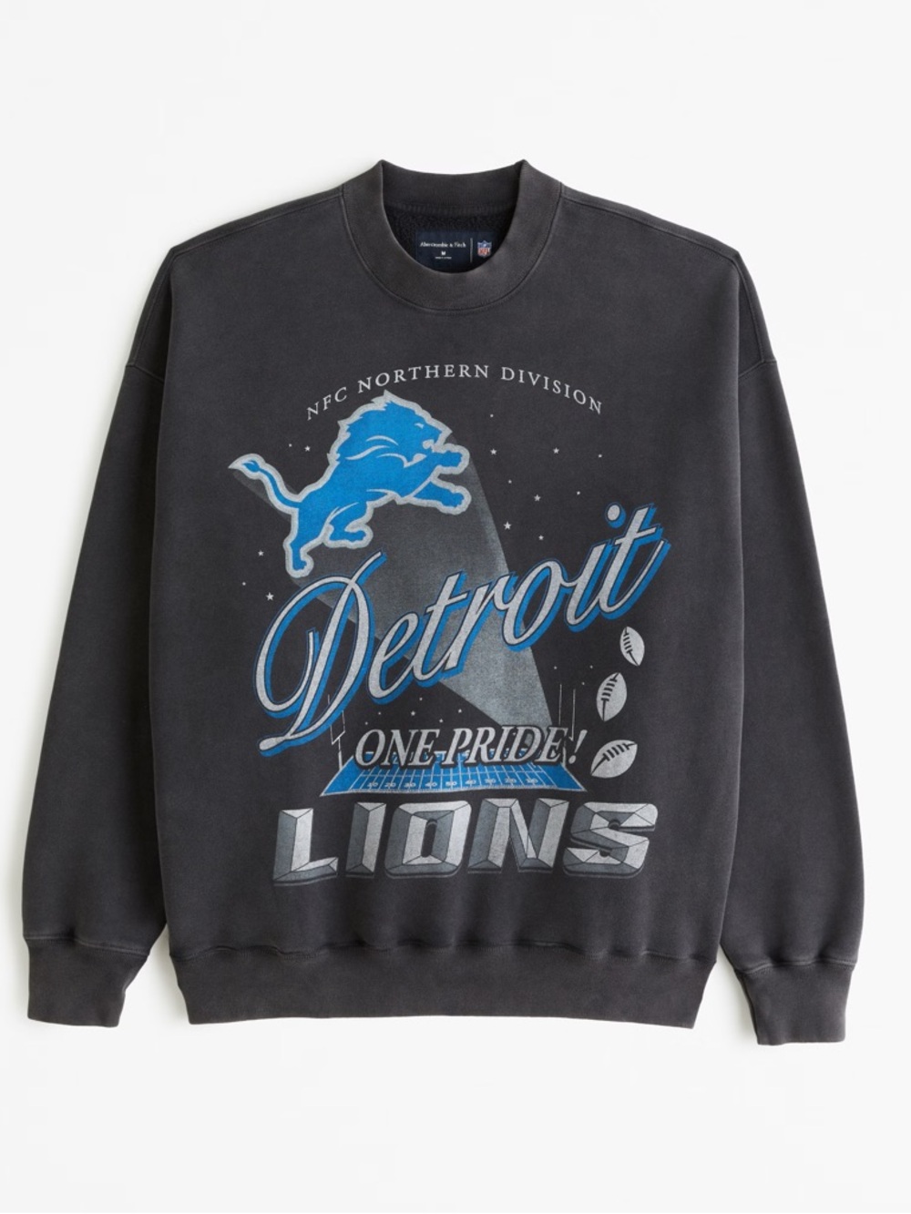 Abercrombie & Fitch Detroit Lions Crewneck Sweatshirt Size M NFL Graphic